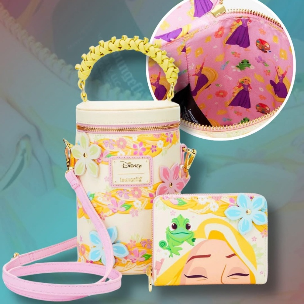 Loungefly Disney Tangled Rapunzel Golden Hair Crossbody Bag & Wallet - Exclusive